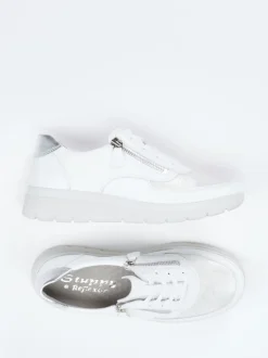Stuppy – Komfort-Sneaker aus Stretch und Glattleder Weiß