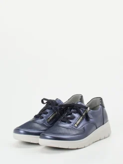 Stuppy – Komfort-Sneaker aus Stretchleder metallicblau