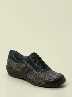 Stuppy – Komfort-Sneaker aus Kalbleder und Textil anthrazit