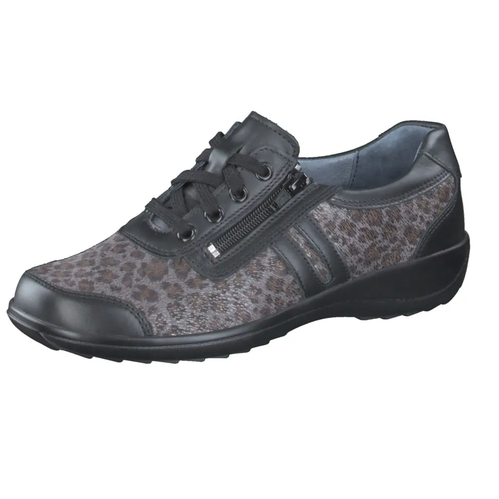 Stuppy – Komfort-Sneaker aus Kalbleder und Textil anthrazit