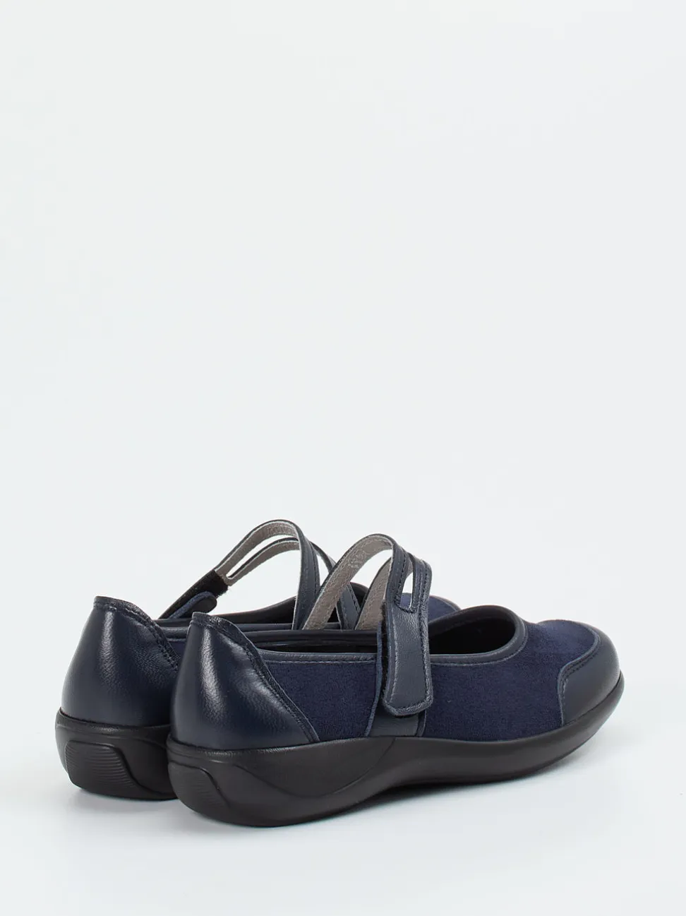 Stuppy – Mary Jane aus Velours- und Glattleder blau