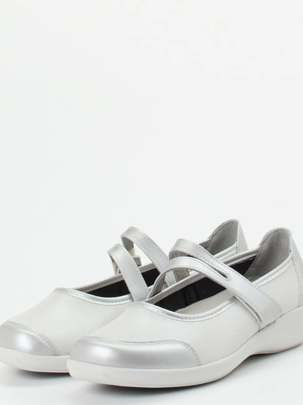 Stuppy – Mary Jane Ballerina aus Stretch in Silber