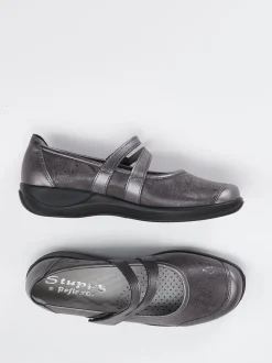 Stuppy – Mary Janes aus Stretch mit Metallicfinish