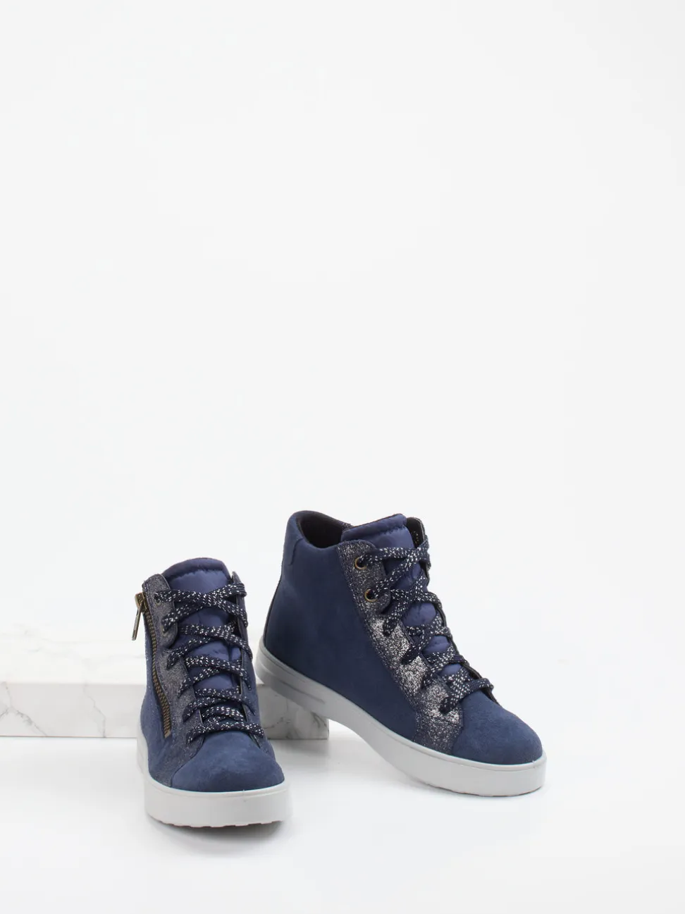 Superfit – High-Top Sneaker aus Veloursleder Dunkelblau