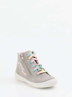 Superfit – High-Top Sneaker aus Veloursleder Hellgrau