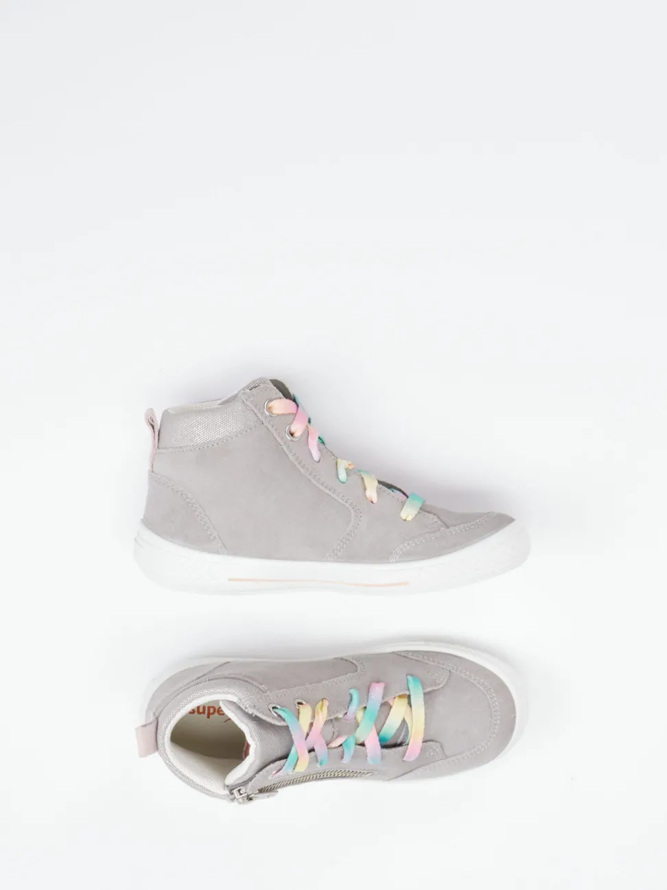Superfit – High-Top Sneaker aus Veloursleder Hellgrau