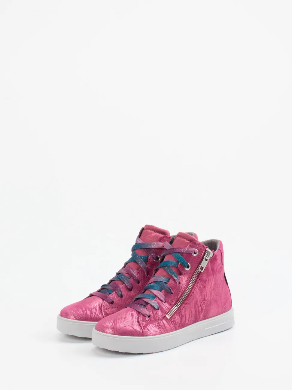 Superfit – High-Top-Sneaker aus Veloursleder pink