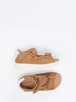 Superfit – Klettsandalen aus Nubukleder cognacbraun