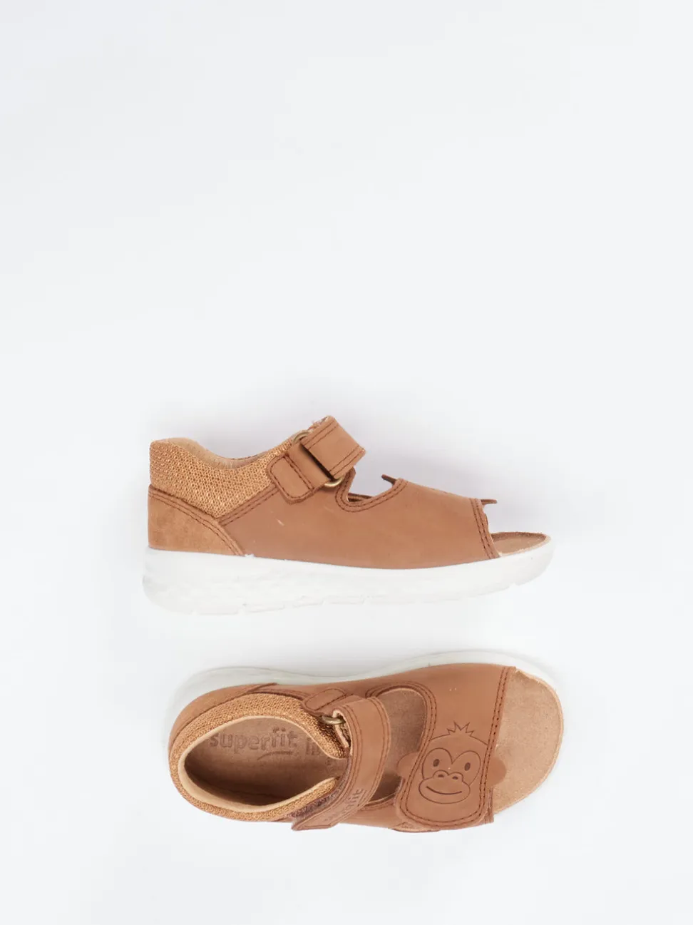 Superfit – Klettsandalen aus Nubukleder cognac