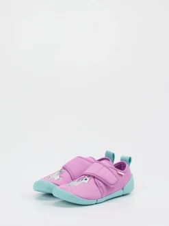 Superfit – Krabbelschuhe aus Textil in Fliederrosa