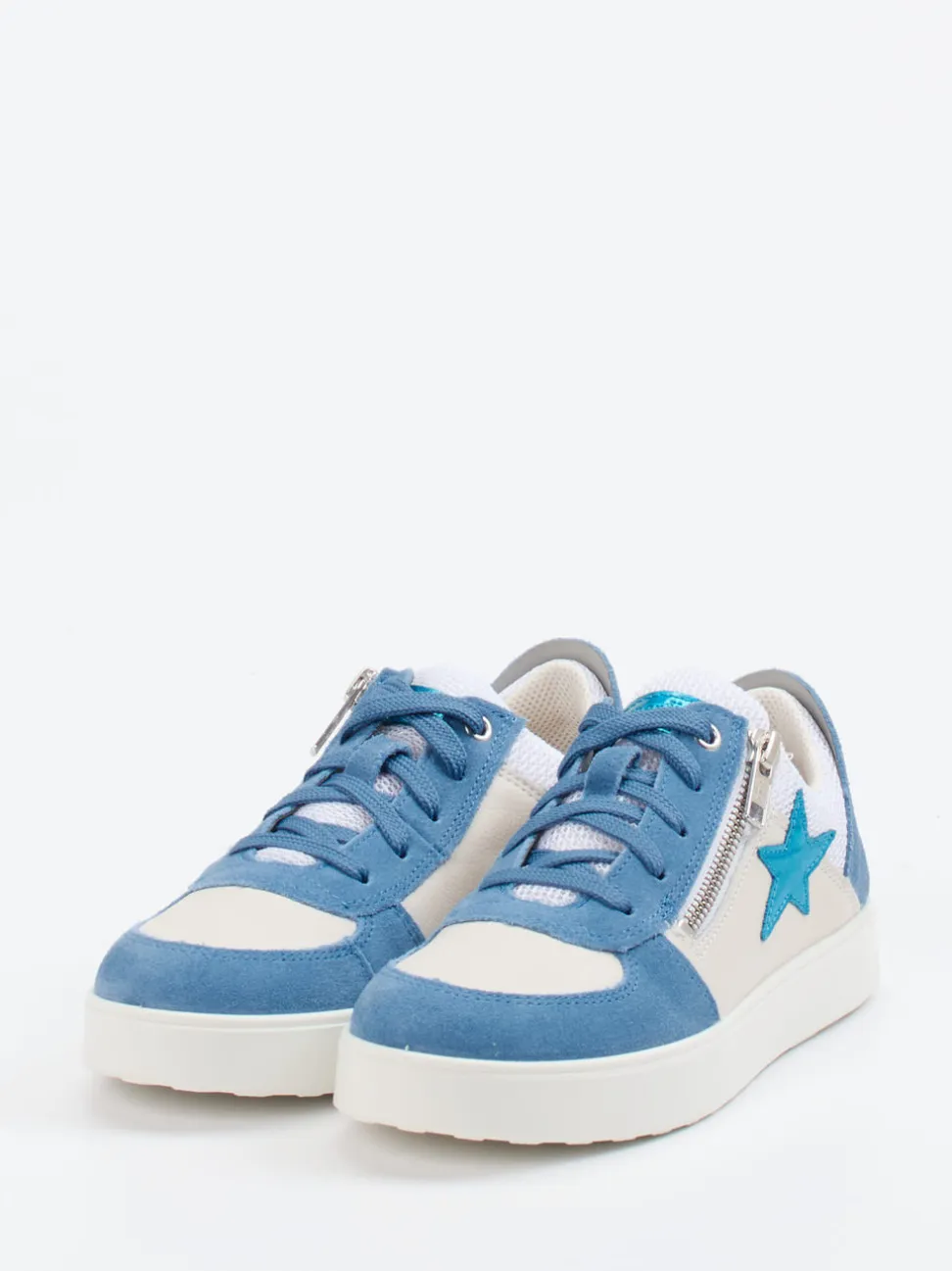 Superfit – Low-Top Sneaker aus Veloursleder cremeweiß