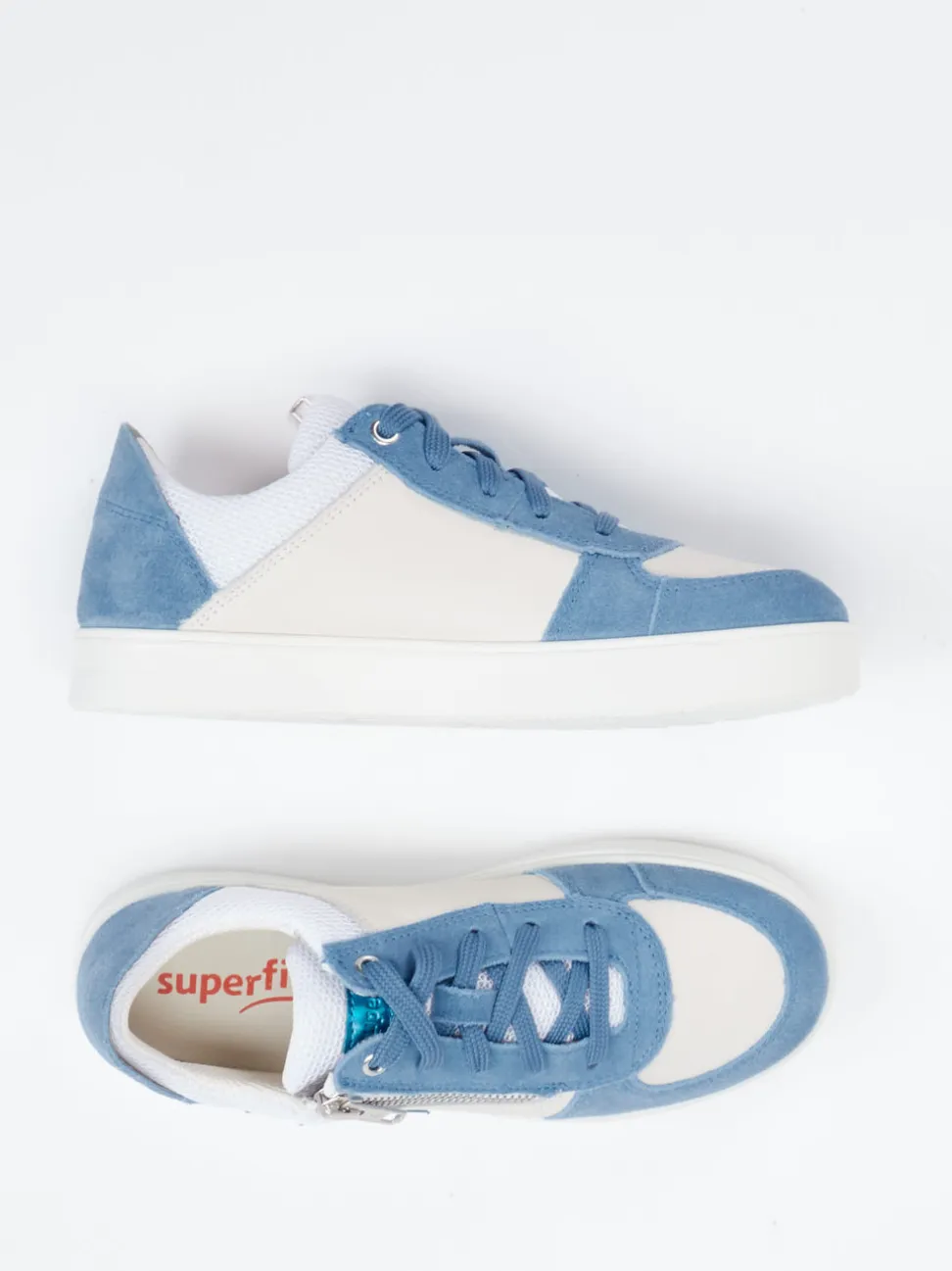 Superfit – Low-Top Sneaker aus Veloursleder cremeweiß