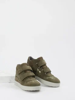 Superfit – Mid-Top-Sneaker aus Veloursleder olivgrün