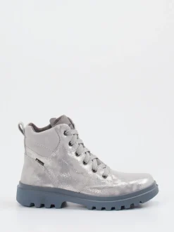 Superfit – Schnürboots aus Metallicleder silberfarben