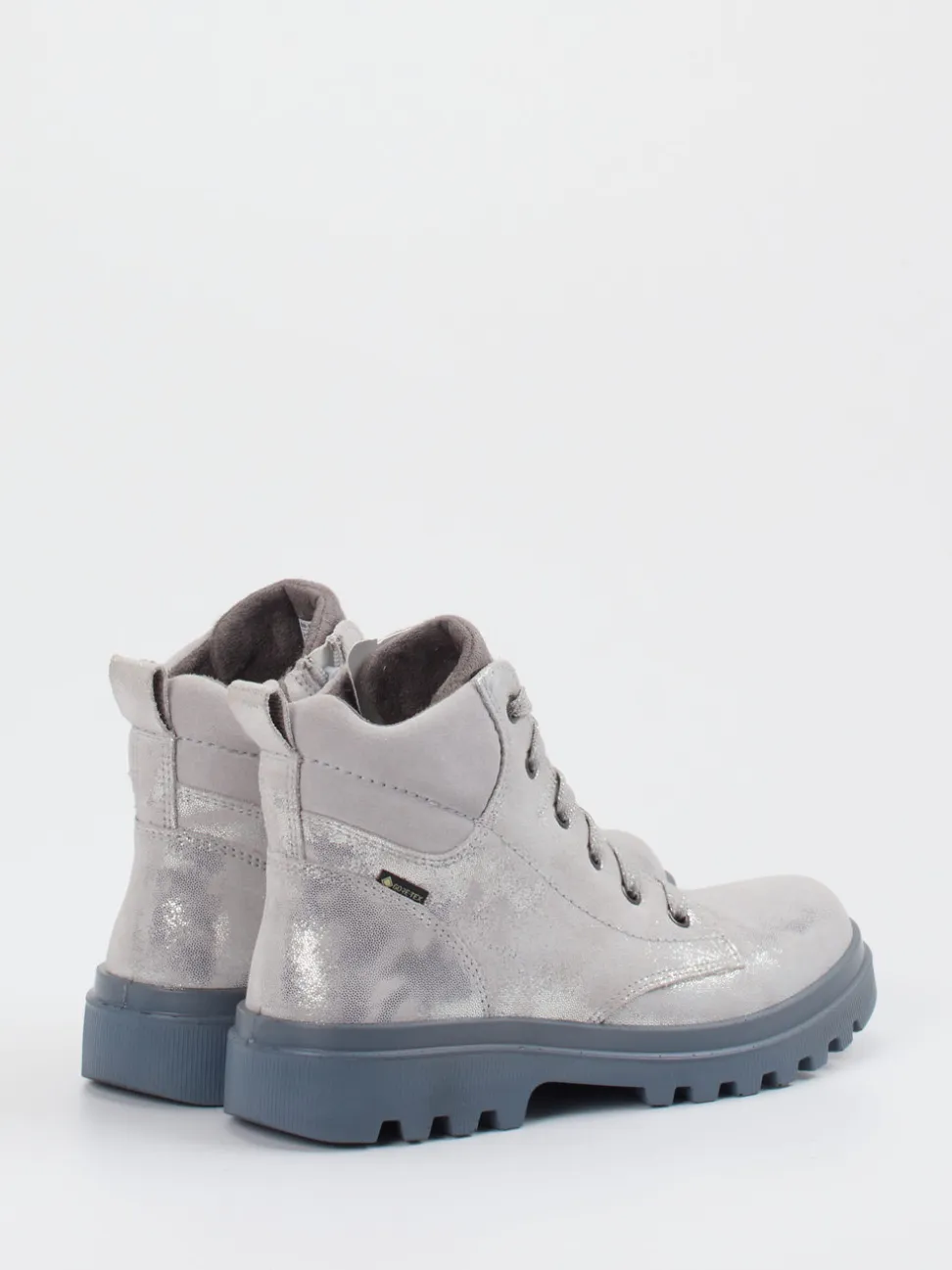 Superfit – Schnürboots aus Metallicleder silberfarben
