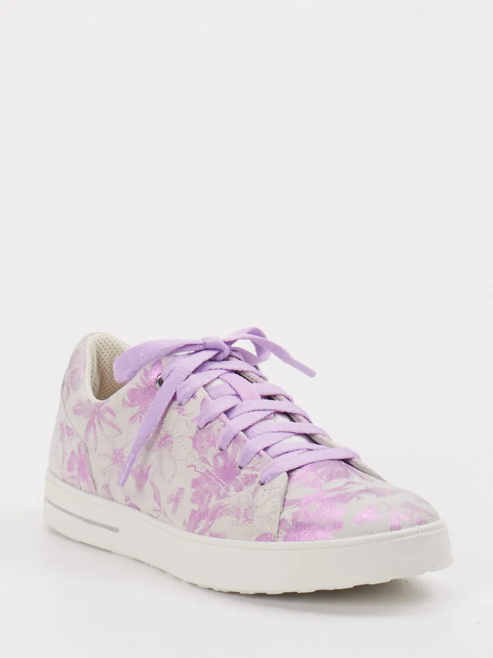 Superfit – Sneaker aus Leder mit Metallic-Blumenprint