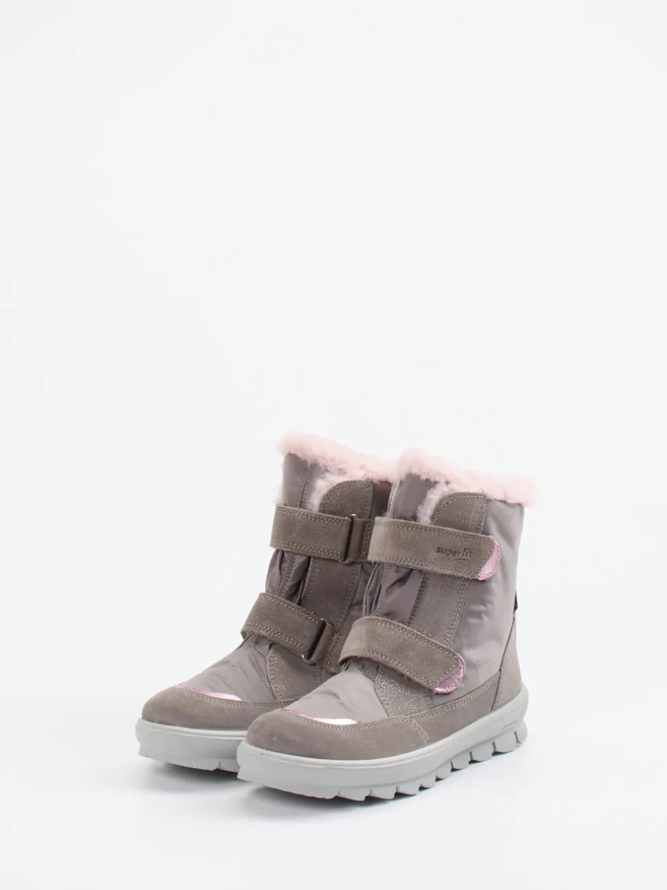 Superfit – Winterstiefel aus Veloursleder in Taupegrau