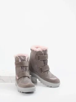 Superfit – Winterstiefel aus Veloursleder in Taupegrau