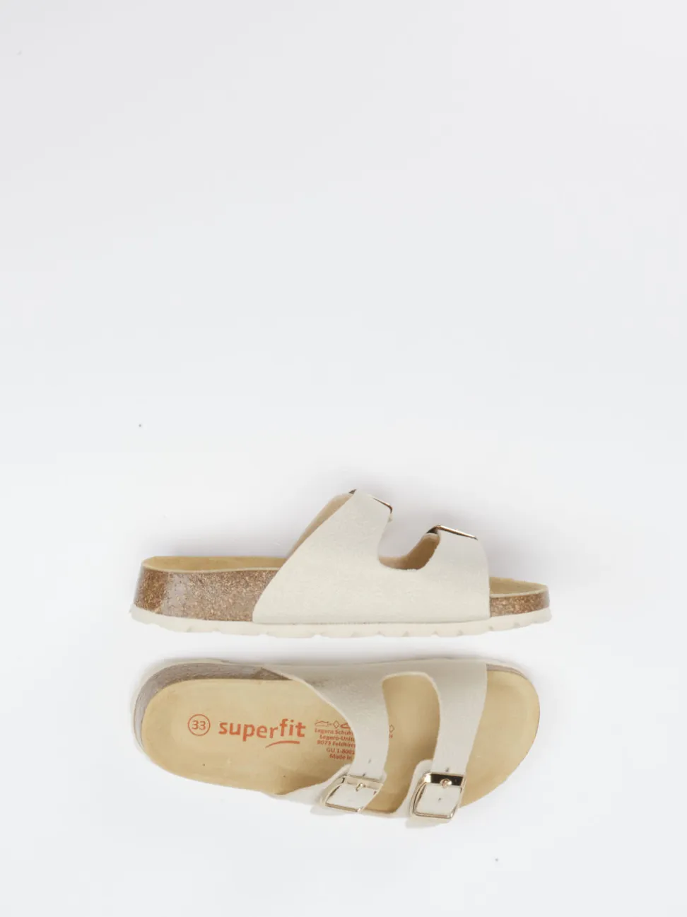 Superfit – Zwei-Riemen-Pantolette aus Synthetik Beige