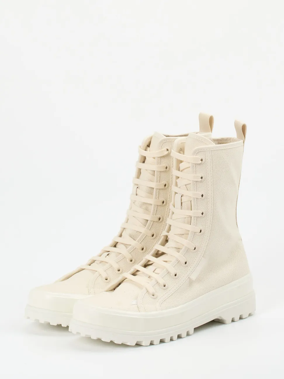 Superga – Canvas-Boots aus Textil Beige