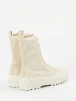 Superga – Canvas-Boots aus Textil Beige