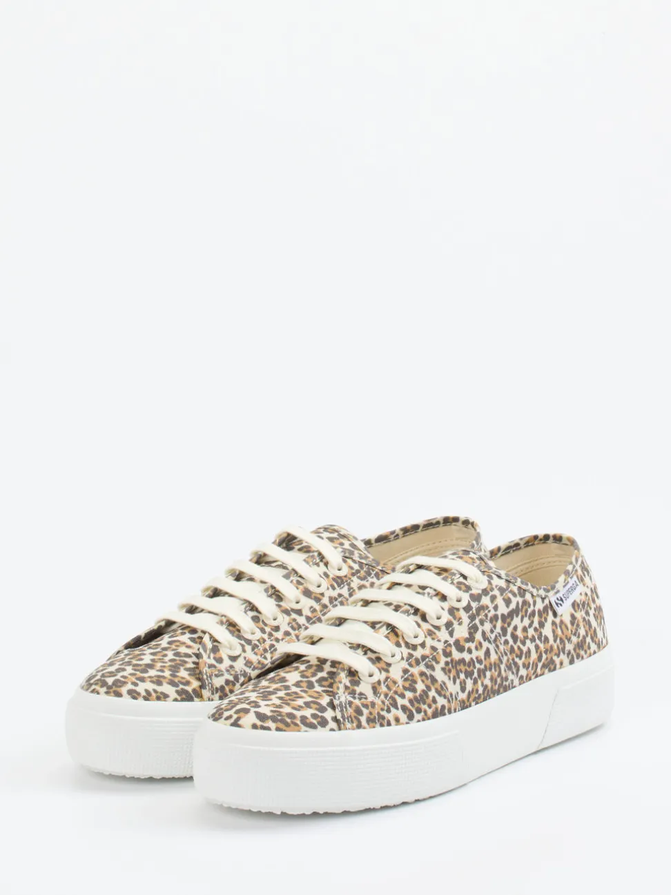 Superga – Plateau-Sneaker aus Textil mit Leo-Print