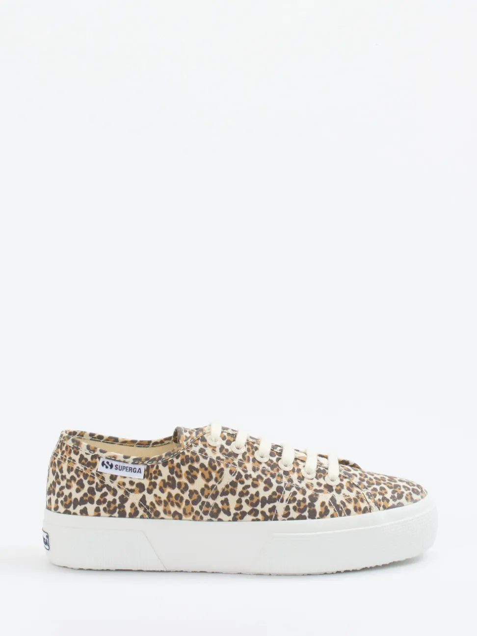 Superga – Plateau-Sneaker aus Textil mit Leo-Print