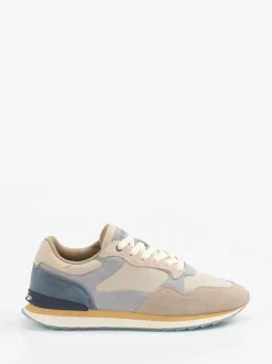 THE HOFF BRAND – Retro-Sneaker Edinburgh aus Textil und Veloursleder Beige