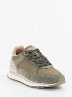 THE HOFF BRAND – Retro-Sneaker Los Angeles aus Veloursleder olivgrün