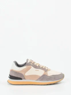 THE HOFF BRAND – Retro-Sneaker aus Velour/Textil creme