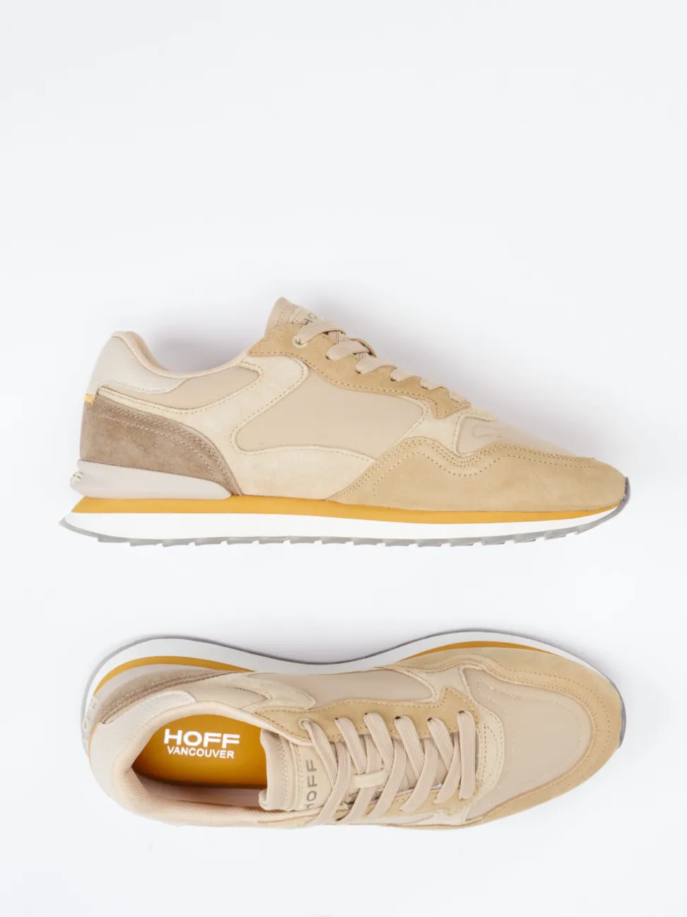 THE HOFF BRAND – Retro-Sneaker Vancouver aus Textil und Veloursleder Beige