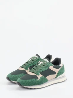THE HOFF BRAND – Sneaker Antwerpen aus Veloursleder und Textil grün