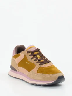 The Hoff Brand – Sneaker aus Veloursleder und Textil Senfgelb