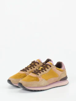The Hoff Brand – Sneaker aus Veloursleder und Textil Senfgelb