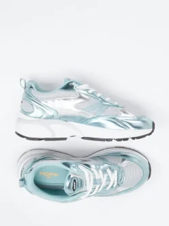 THE HOFF BRAND – Sneaker aus Metallicleder Eisblau