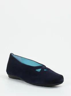Thierry Rabotin – Ballerinas aus Veloursleder dunkelblau