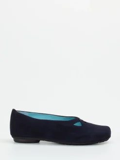 Thierry Rabotin – Ballerinas aus Veloursleder dunkelblau