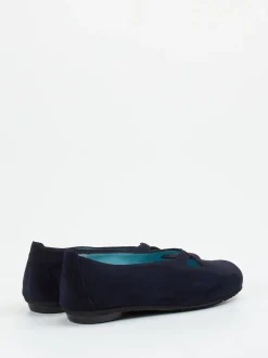 Thierry Rabotin – Ballerinas aus Veloursleder dunkelblau