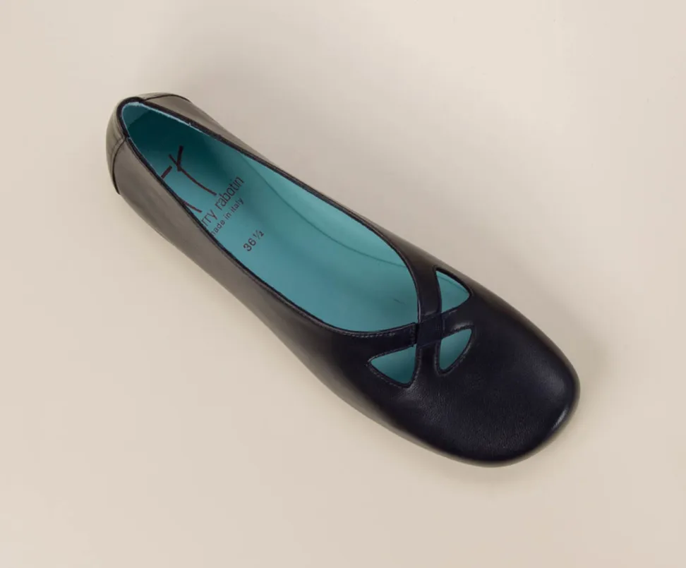 Thierry Rabotin – Ballerinas aus Lammleder Dunkelblau