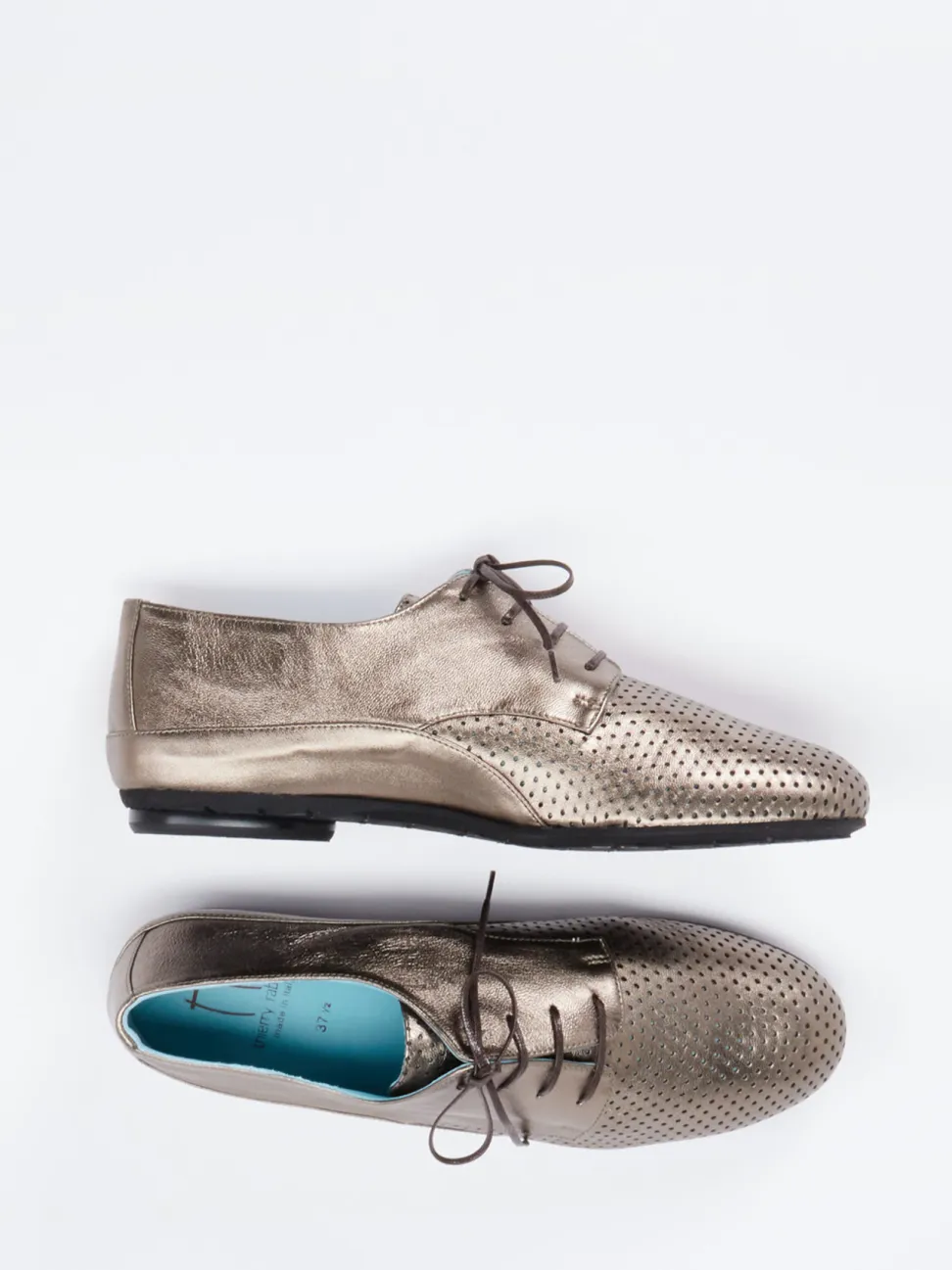 Thierry Rabotin – Derby-Schnürschuh aus Metallicleder grau