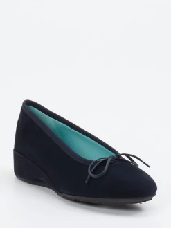 Thierry Rabotin – Keilballerinas aus Veloursleder Dunkelblau