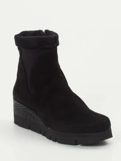 Thierry Rabotin – Keilstiefeletten aus Veloursleder Schwarz