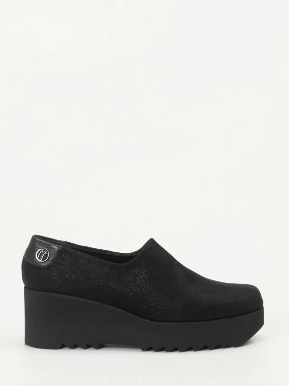 Thierry Rabotin – Plateau-Slipper aus Metallicleder Schwarz