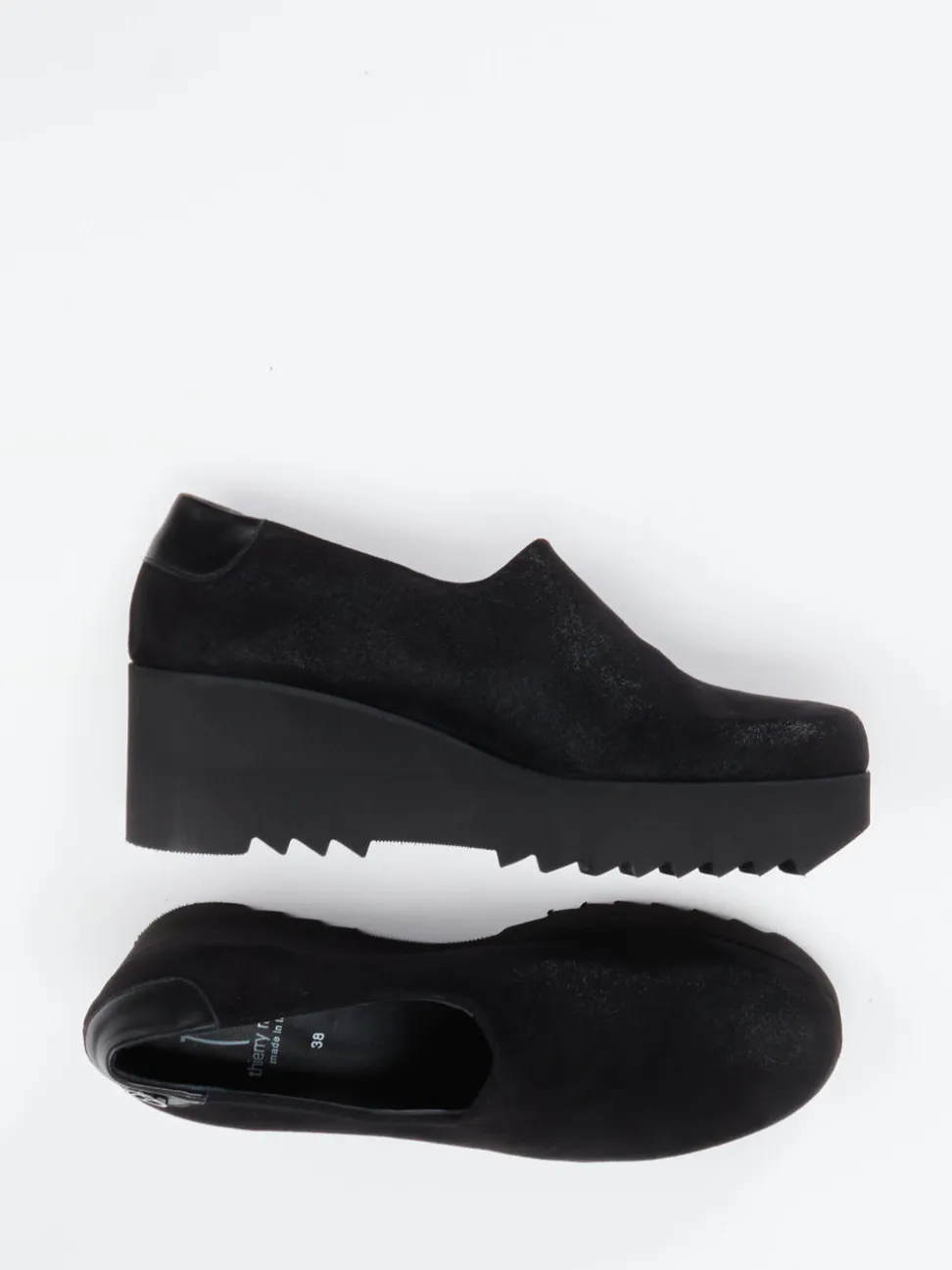 Thierry Rabotin – Plateau-Slipper aus Metallicleder Schwarz
