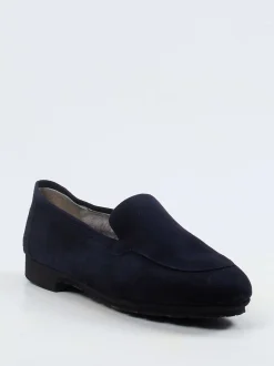 Thierry Rabotin – Slipper aus Veloursleder Dunkelblau