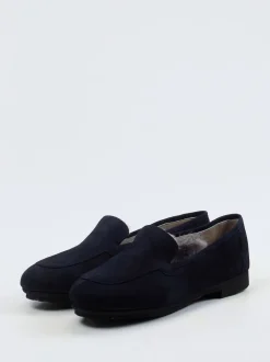 Thierry Rabotin – Slipper aus Veloursleder Dunkelblau