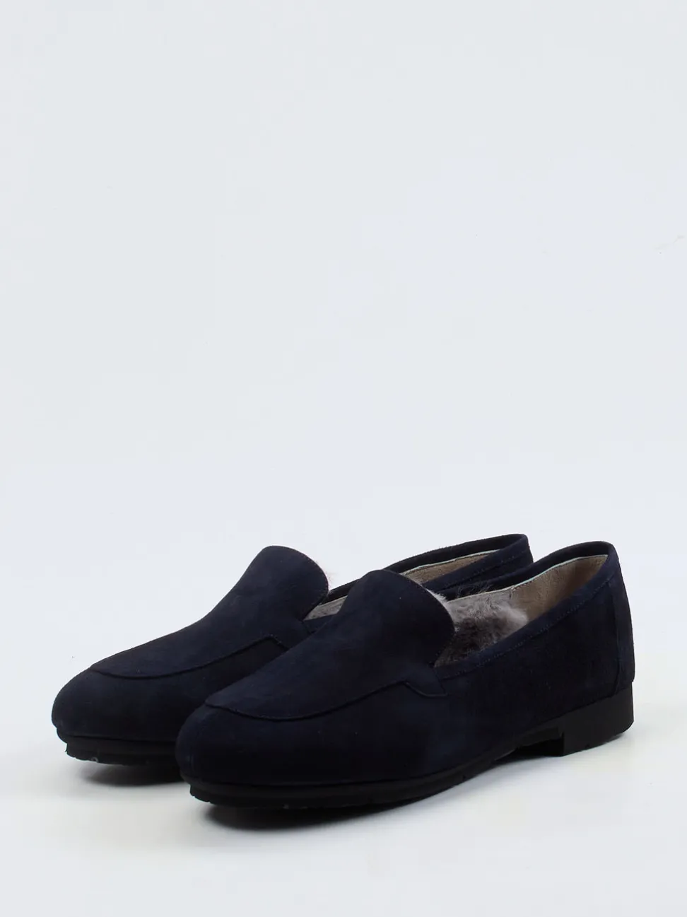 Thierry Rabotin – Slipper aus Veloursleder Dunkelblau