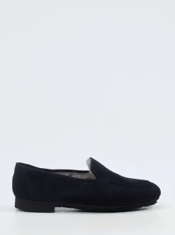 Thierry Rabotin – Slipper aus Veloursleder Dunkelblau