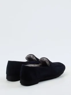 Thierry Rabotin – Slipper aus Veloursleder Dunkelblau
