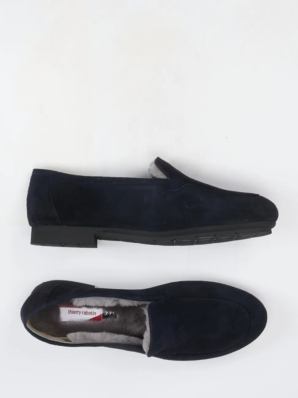 Thierry Rabotin – Slipper aus Veloursleder Dunkelblau